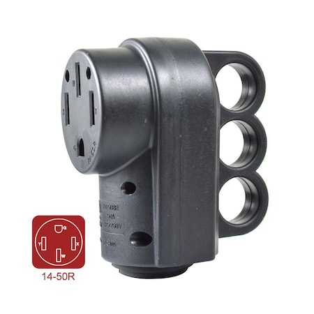 Superior Electric Plug Adapter, 14-50R, Black RVA1596